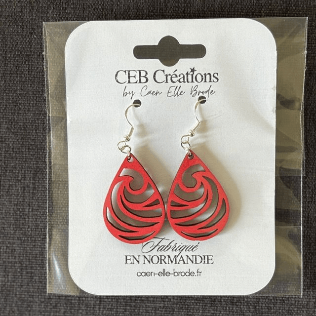 Boucles d'oreilles GOUTTES ROUGES