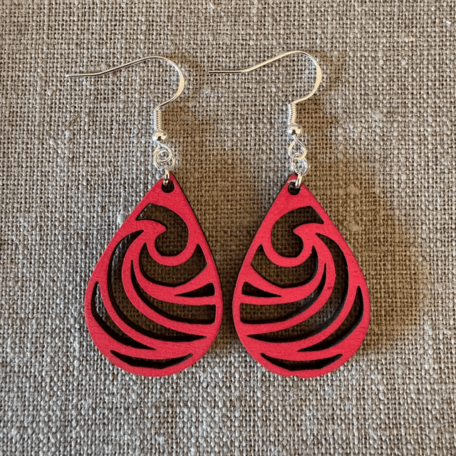 Boucles d'oreilles GOUTTES ROUGES